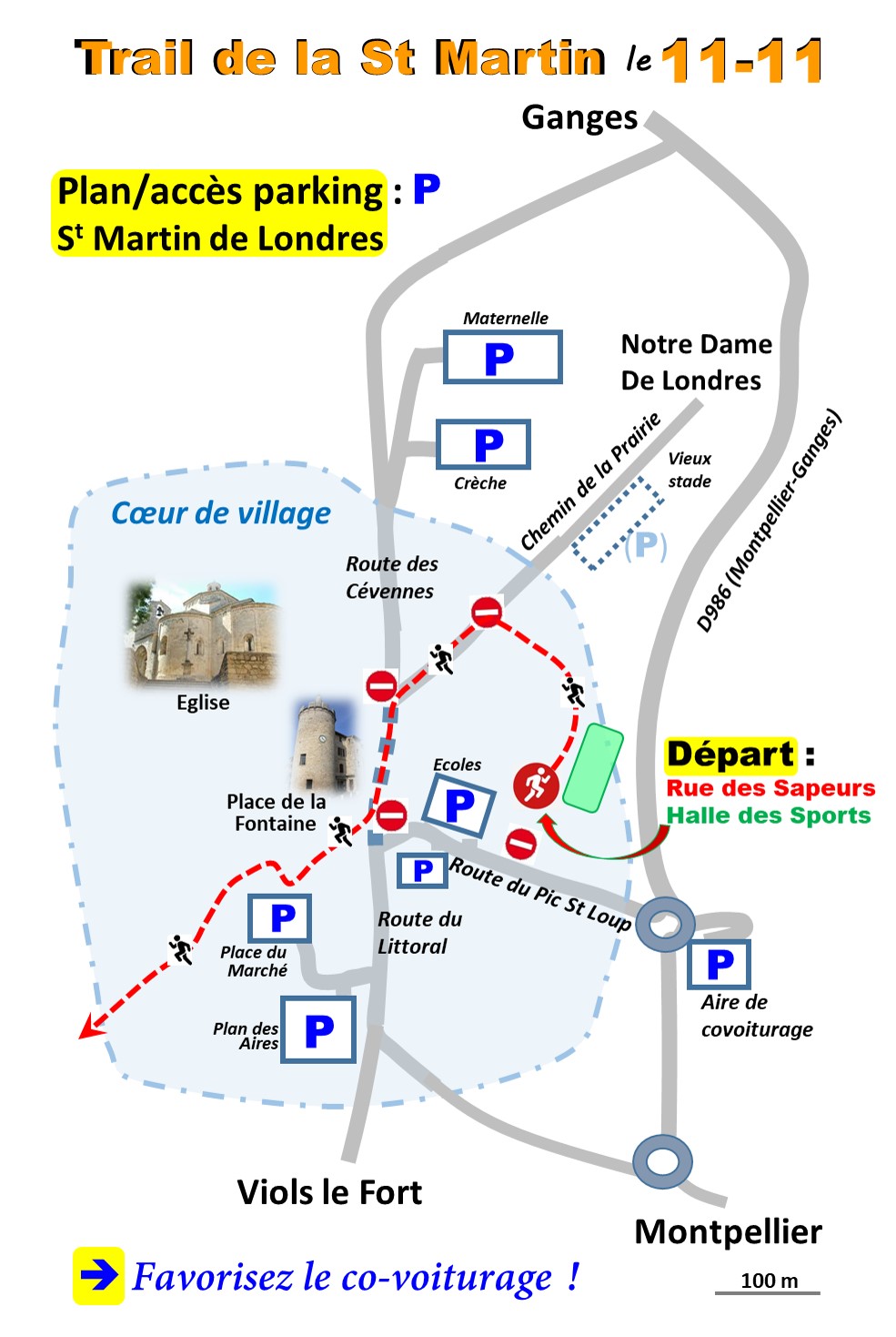 Départ et Parkings